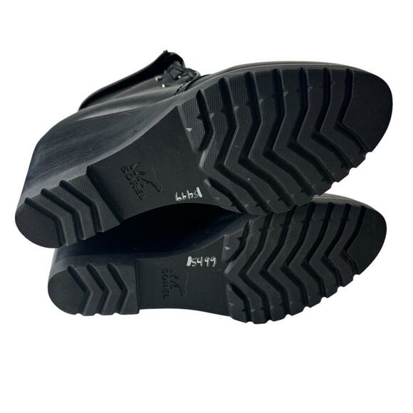 Sorel After Hours Lace-Up Faux Shearling Boots Black Size 9 - Picture 6 of 7